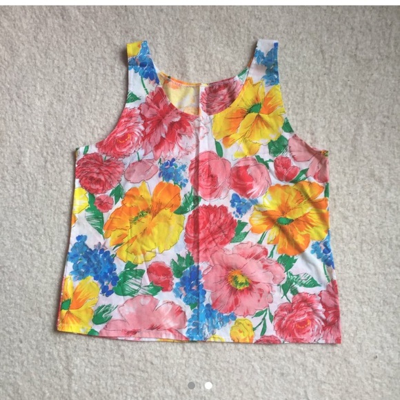 Rainbow Floral Tank Top - Picture 2 of 2